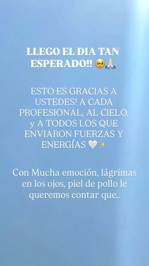 As celebr Daniela Celis el alta de Thiago Medina.