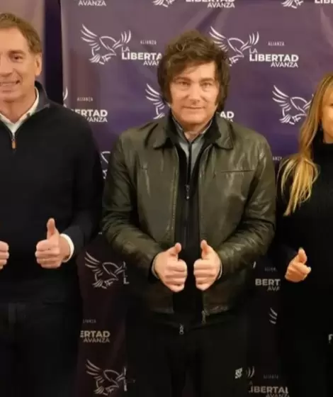 Diego Santilli, Javier Milei y Karen Reichardt