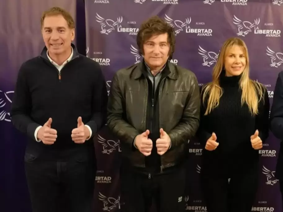 Diego Santilli, Javier Milei y Karen Reichardt
