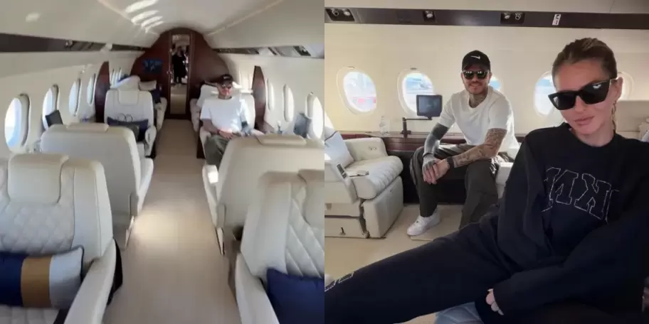 Mauro Icardi presumi el jet privado que us en su escapada romntica con la China Surez