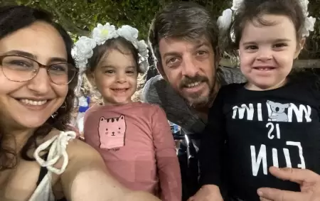 David Cunio junto a su esposa y sus dos hijas, quienes hab�an recuperado la libertad en noviembre de 2023.