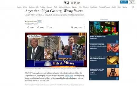 The Wall Street Journal cuestiona el rescate de Argentina