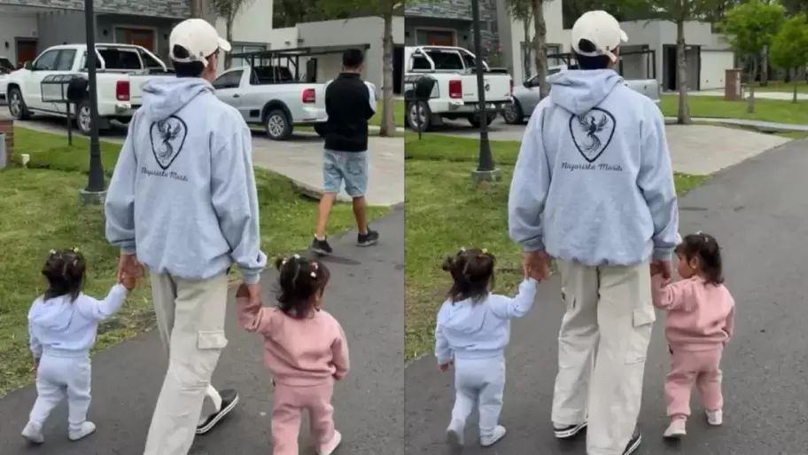 Thiago Medina recupera el tiempo perdido con sus hijas, Laia y Aim.