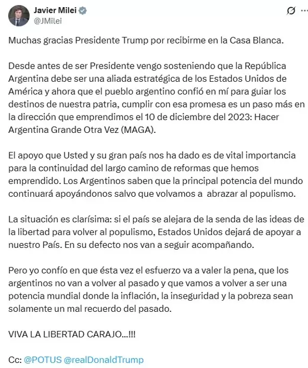 "Si el pas vuelve al populismo, Estados Unidos dejar de apoyarnos"