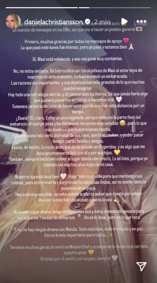 Contundente descargo de Daniela Christiansson tras la participacin de Maxi Lpez en Masterchef