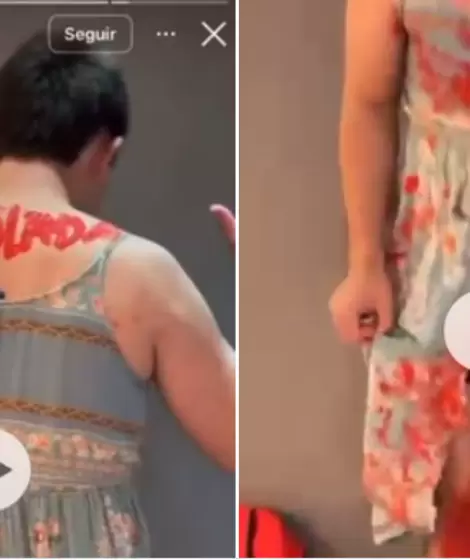 Las aberrantes fotos del disfraz que alude a la cultura de la violacin