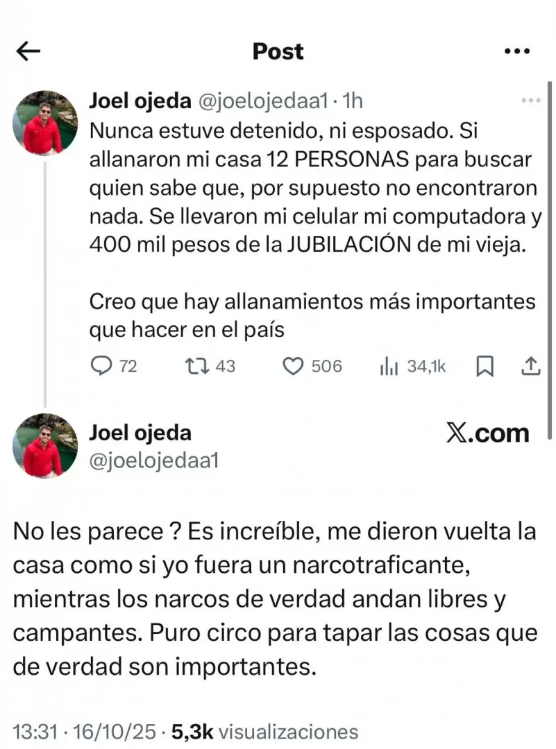 Joel Ojeda habl de su supuesta detencin por promover apuestas ilegales