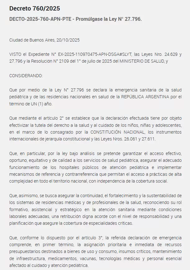 El presidente ordenó que no se apliquen hasta que el Parlamento "defina las fuentes de financiamiento".