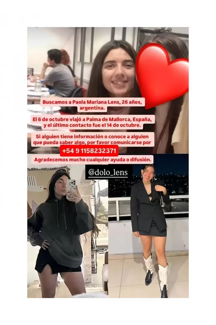 La familia de Paola Mariana Lens est desesperada para dar con ella.