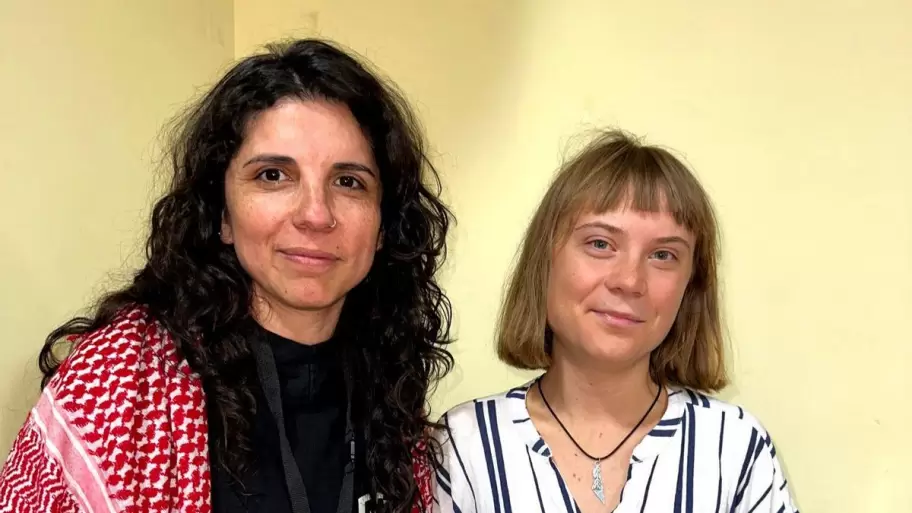 Celeste Fierro junto a Greta Thunberg.