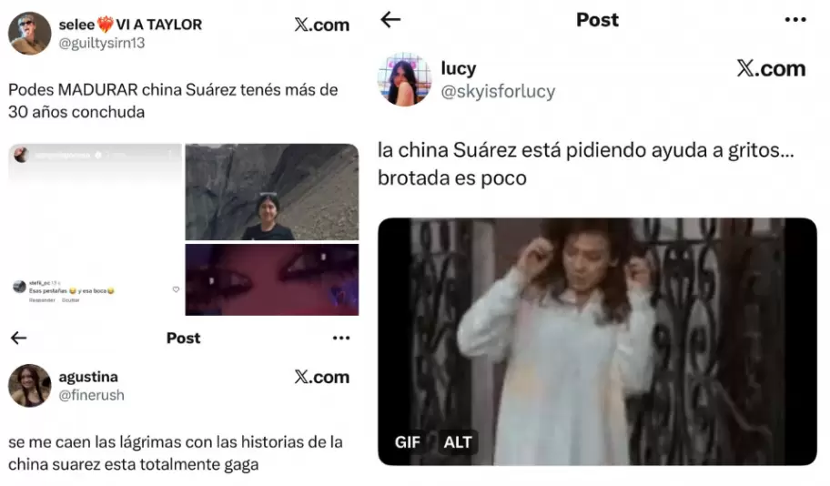 Las redes sociales estallaron ante los últimos posteos de la China Suárez