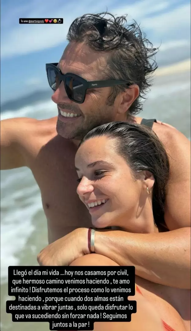 El mensaje de Matías Alé a Martina Vignolo antes de llegar al Registro Civil