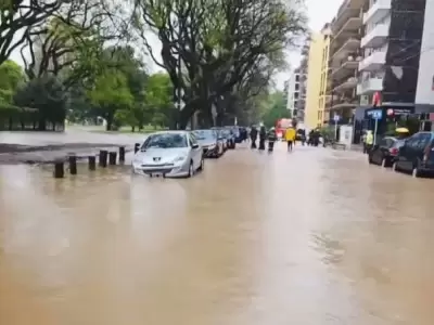 Se rompi un cao de agua de AySA en Belgrano