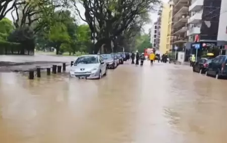 Se rompi un cao de agua de AySA en Belgrano