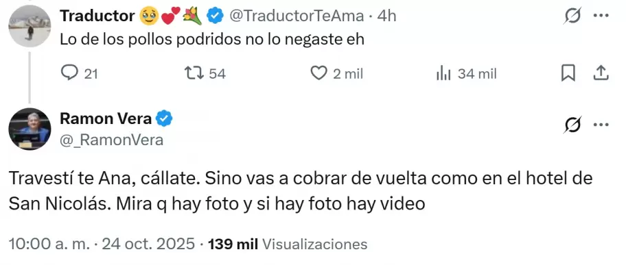 El cruce de Ramón "El Nene" Vera que expuso una pelea a golpes con las Fuerzas del Cielo.