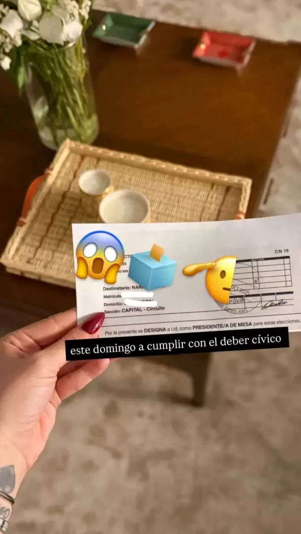 Wanda Nara confirma que cumplirá con el deber cívico el día domingo 26 de octubre