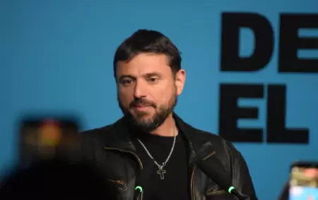 Juan Grabois sali a hablar ante la prensa en el bnker de Fuerza Patria.