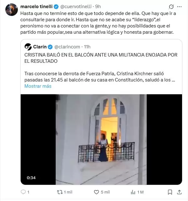 Marcelo Tinelli criticó la conducción de Cristina Kirchner