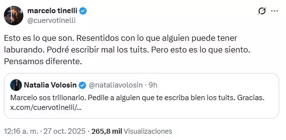 El cruce de Marcelo Tinelli en redes
