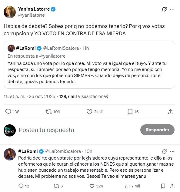 El cruce de Yanina Latorre y Romina Scalora