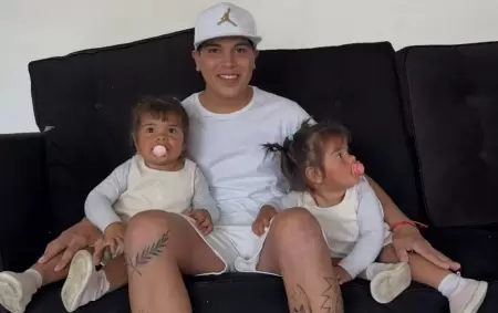 Thiago Medina junto a sus gemelas