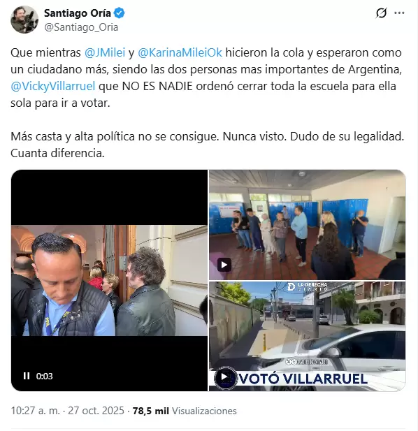 La denuncia de Santiago Oria