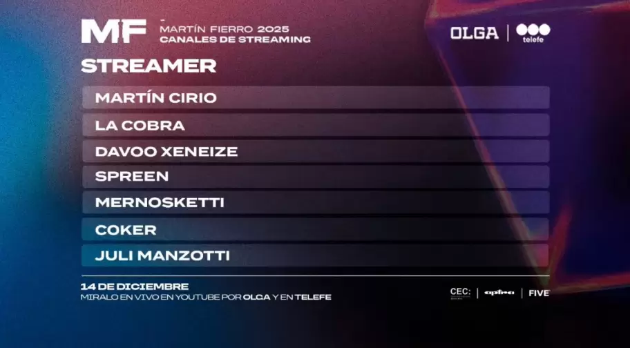 La terna a mejor Streamer