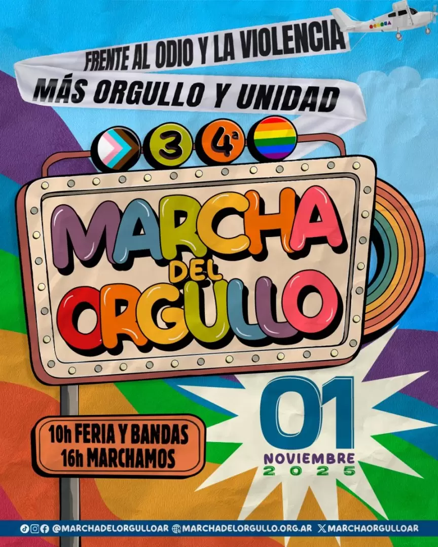 Bajo el lema "Frente al odio y la violencia: más orgullo y unidad", se lleva adelante la 34ª Marcha del Orgullo LGBTIQ+