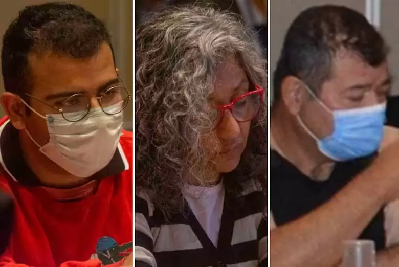 Csar Sena, Marcela Acua y Emerenciano Sena