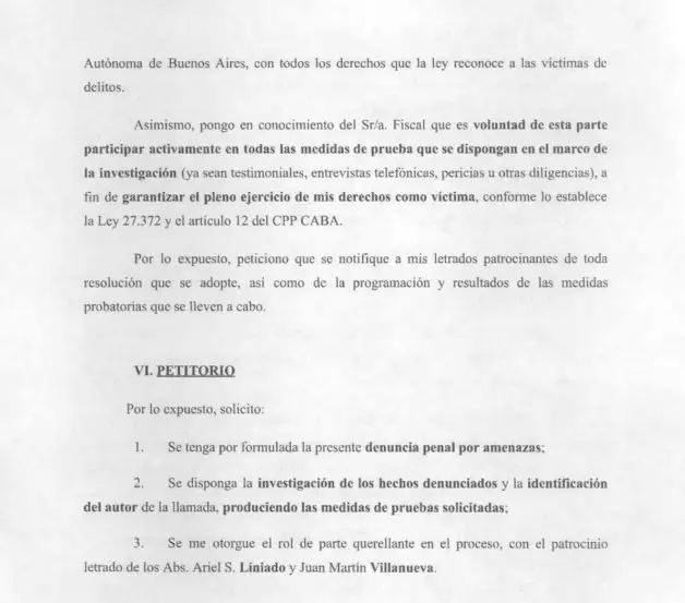Juana Tinelli denunció haber recibido una llamada intimidatoria de un hombre que se presentó como Gustavo Scaglione