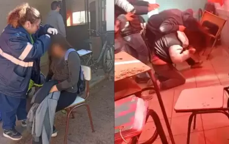 Una madre entr a la Escuela 16 de Junn y golpe a una estudiante con una cadena