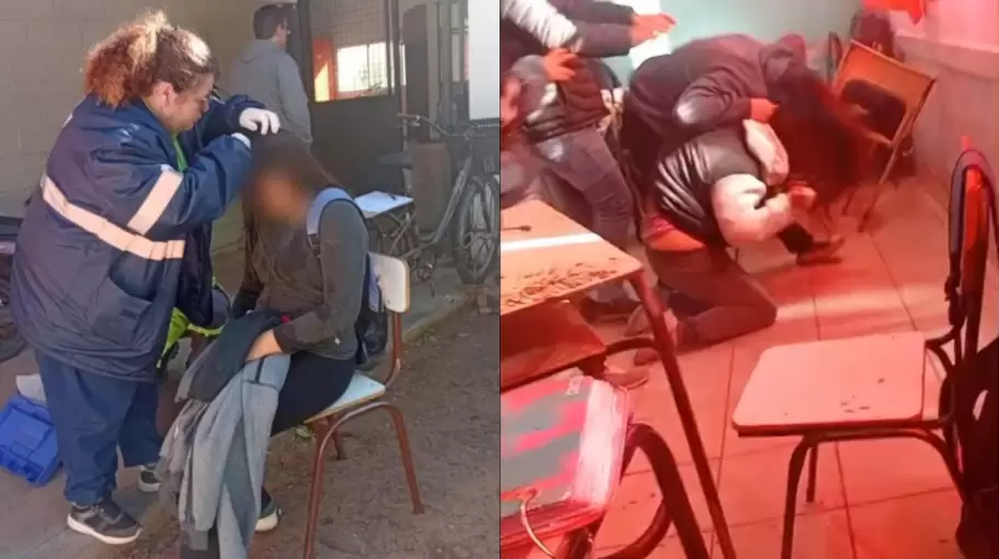 Una madre entr a la Escuela 16 de Junn y golpe a una estudiante con una cadena