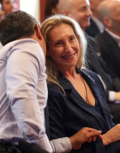 Karina Milei y Mart�n Menem en el acto en Casa Rosada sin legisladores del PRO