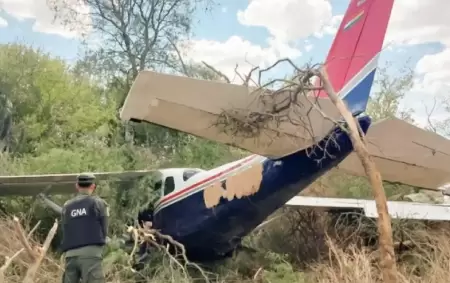 As qued la narcoavioneta tras el impacto