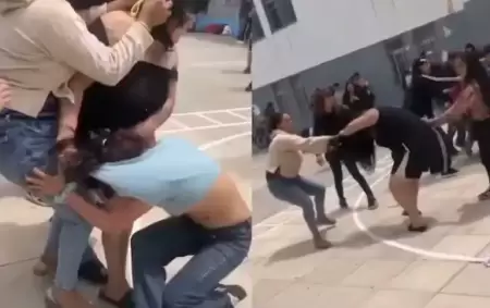 Madres y alumnas a los golpes en el patio de una escuela de Jos C. Paz