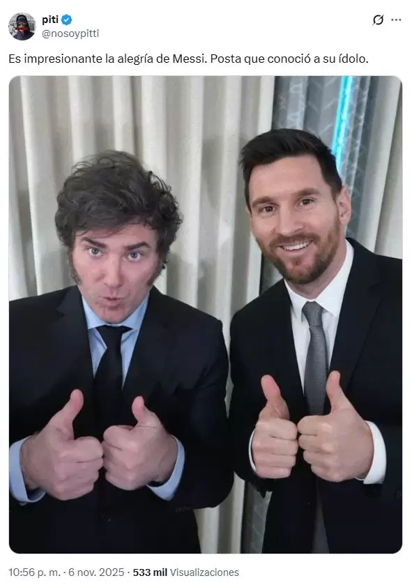 La foto falsa de Milei y Messi