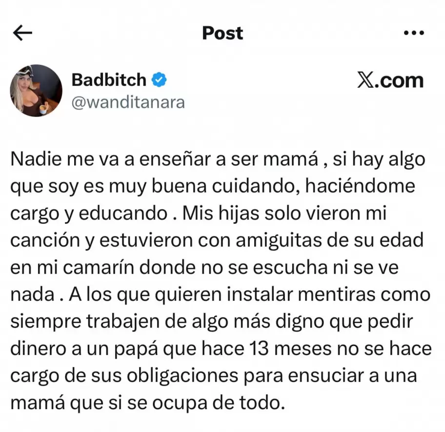 Wanda Nara respondió a la criticas por llevar a sus hijas al show de Martín Cirio