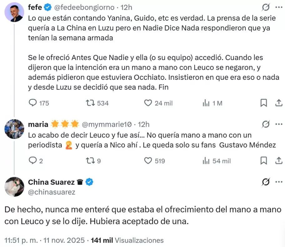 "La China" Surez respondi a seguidores que confirmaron que la bajaron de Luzu TV.