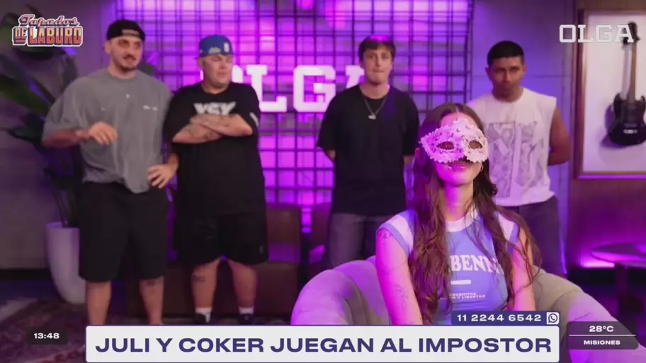 Coker y su novia, Juli Manzotti, en Tapados de Laburo