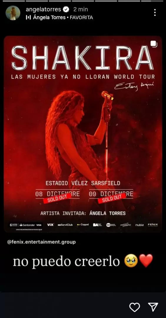 Angelita Torres confirmó la noticia más emocionante: será telonera de Shakira