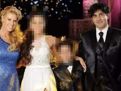 Karen Reichardt junto al empresario Gustavo Marcos Balabanian, su ex pareja y padre de sus hijos.