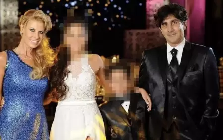 Karen Reichardt junto al empresario Gustavo Marcos Balabanian, su ex pareja y padre de sus hijos.