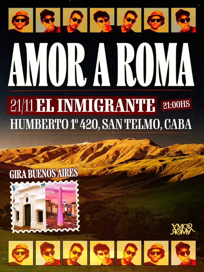 Amor a Roma sigue su gira por CABA y termina en El Inmigrante a las 21 horas