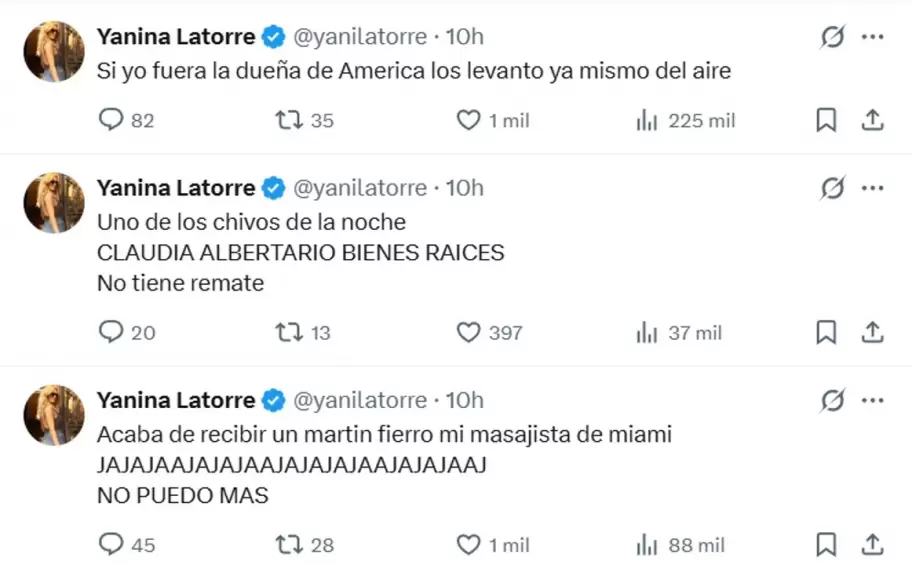 Yanina Latorre fulminó la gala de los Martín Fierro Latinos