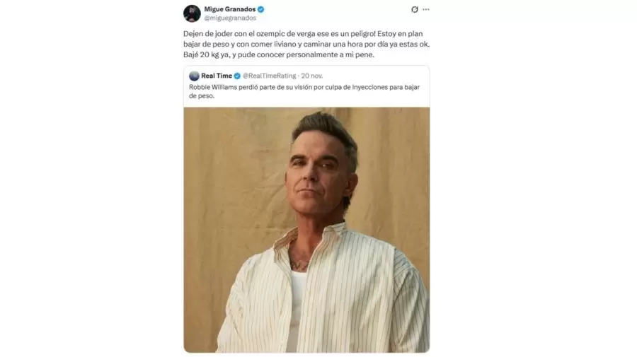 Migue Granados opinó sobre el problema de Robbie Williams tras usar Ozempic