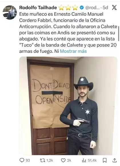 La reacción pública del diputado Rodolfo Tailhade