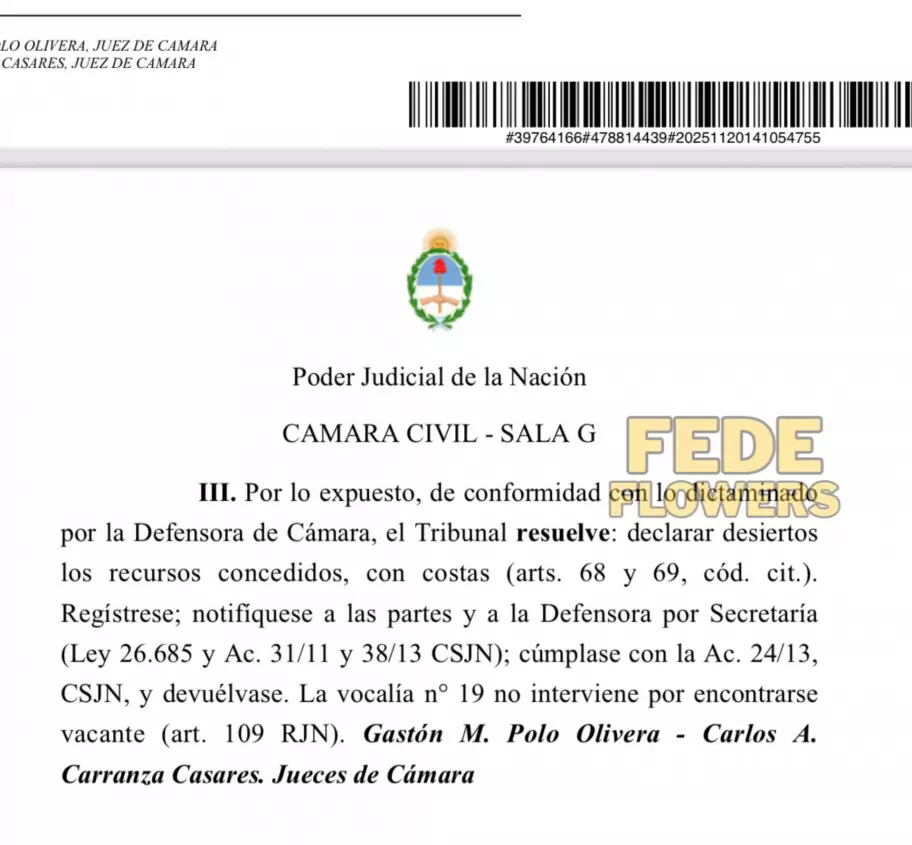 La Justicia argentina confirmó su inclusión en el Registro de Deudores Alimentarios Morosos