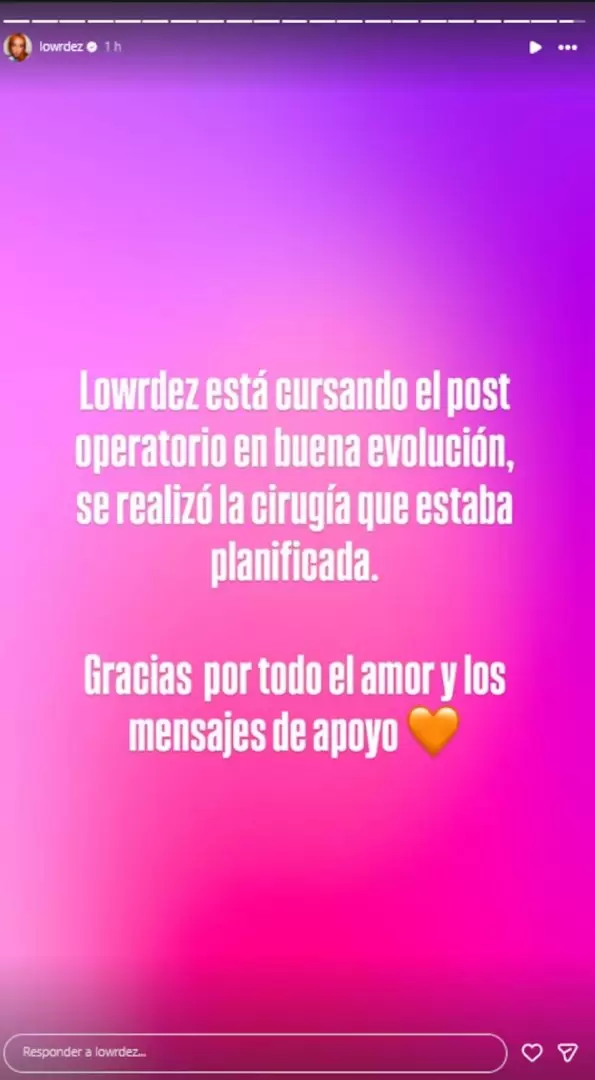 La familia de Lowrdez Fernández sacó un comunicado tras la operación