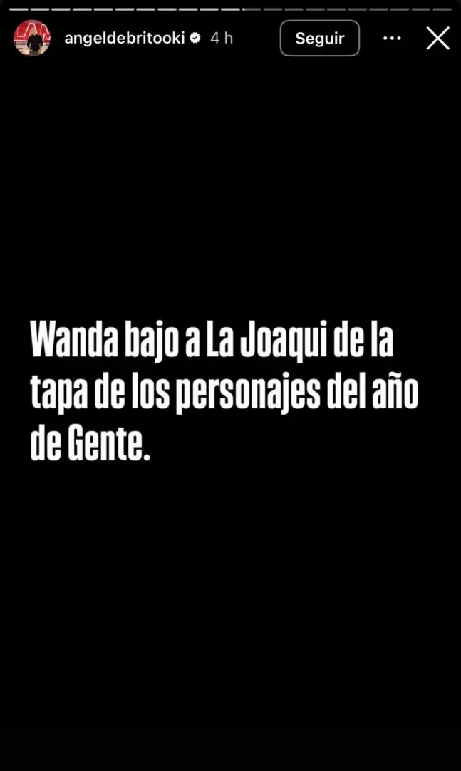 Según Ángel De Brito, Wanda Nara mandó a bajar a La Joaqui de la fiesta de Gente