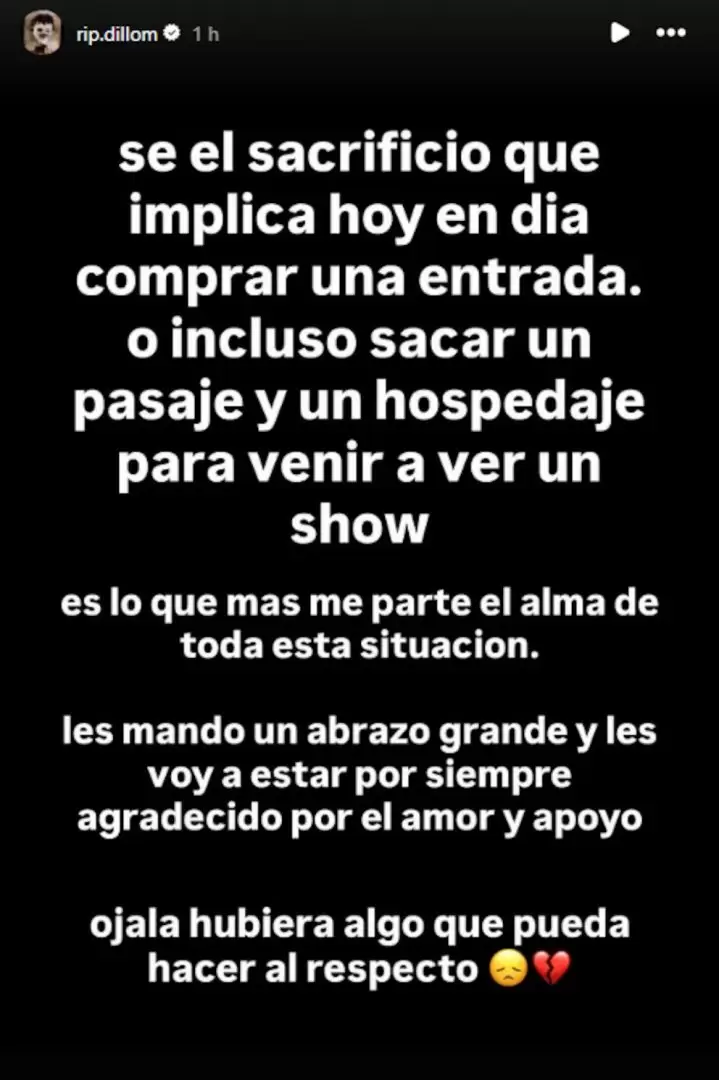 El comunicado de Dillom